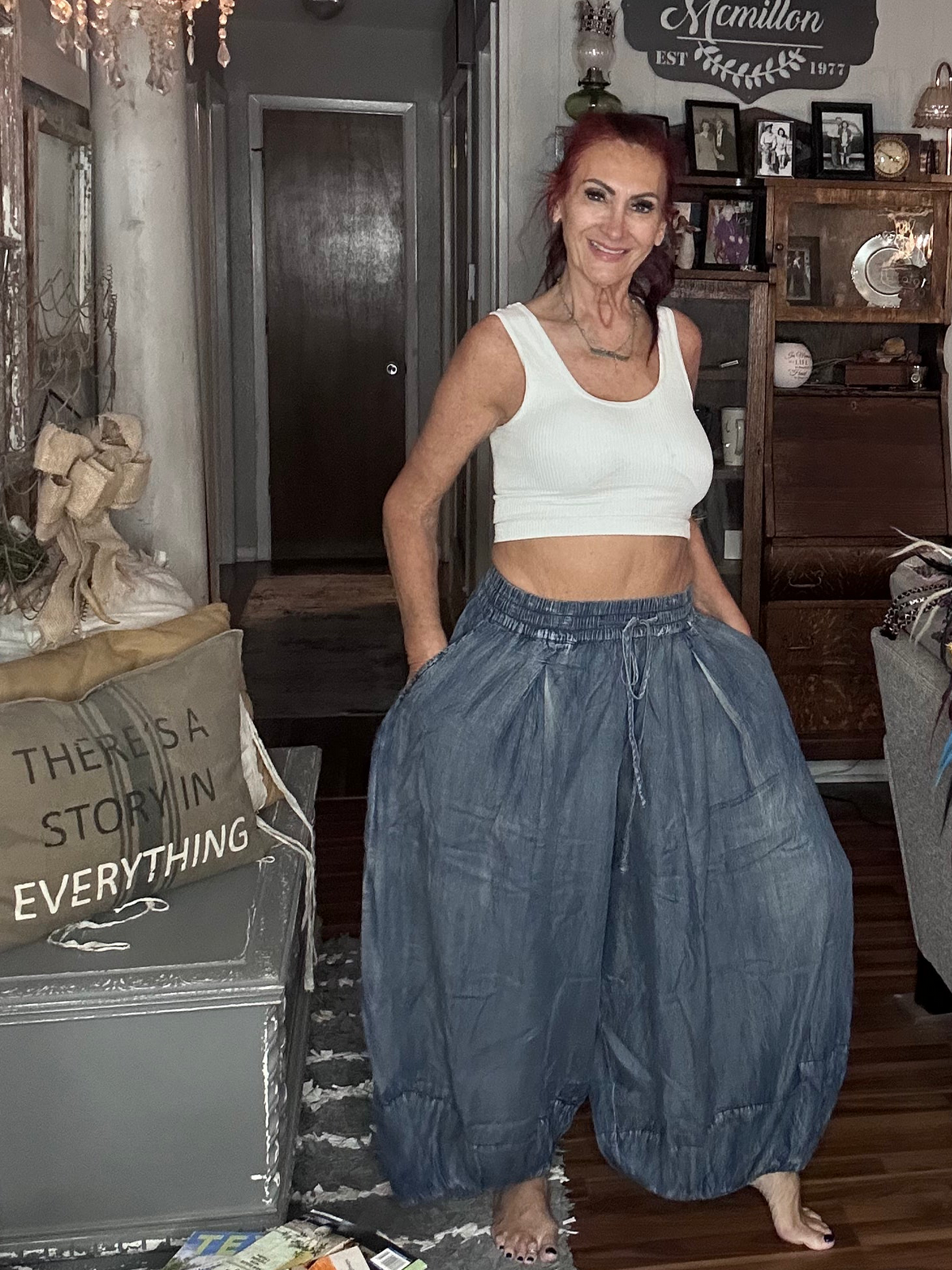Jaded Gypsy- Bubble Dream Pants- Chambray