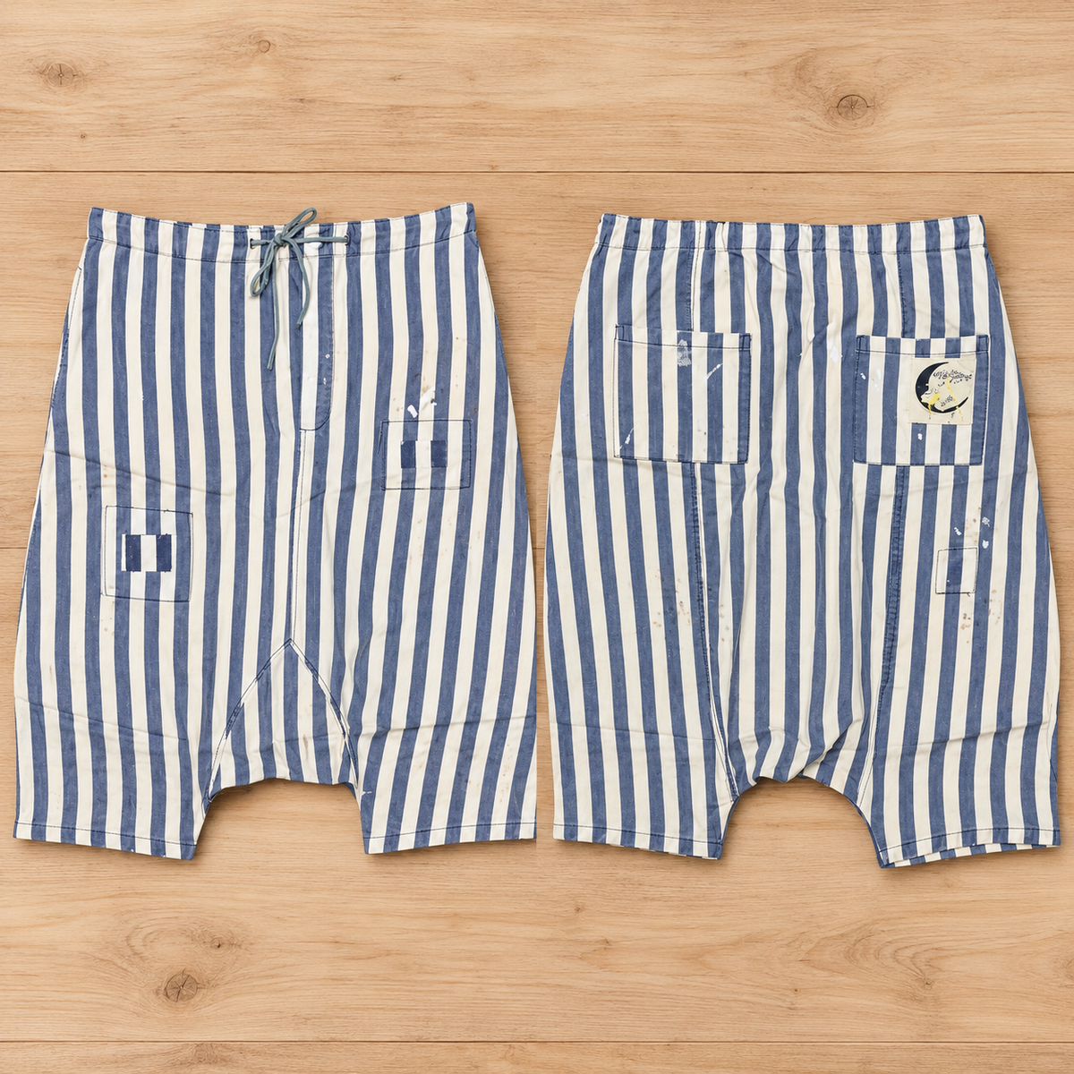 Jaded Gypsy Earth song Harem Pants- blue/ white stripe
