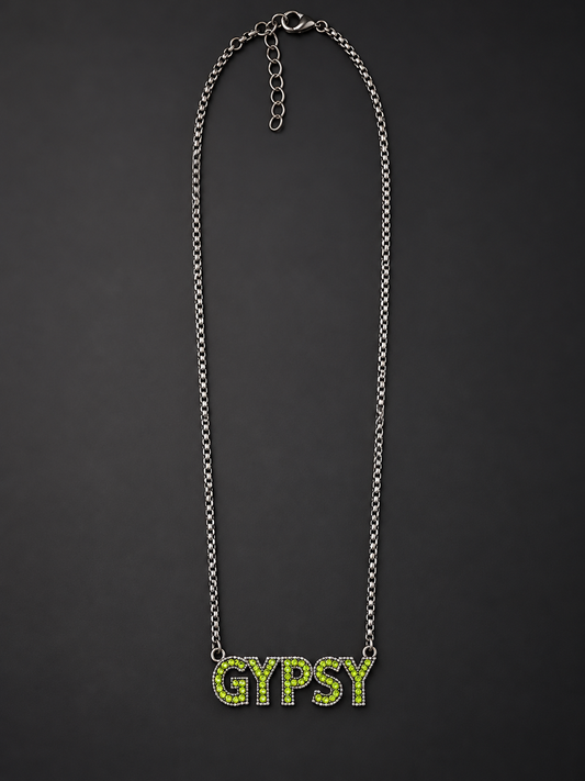 RH116- Gypsy Rhinestone Necklace Green