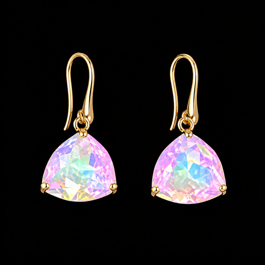 RH127 — Pastel Iridescent Crystal Drop Earrings