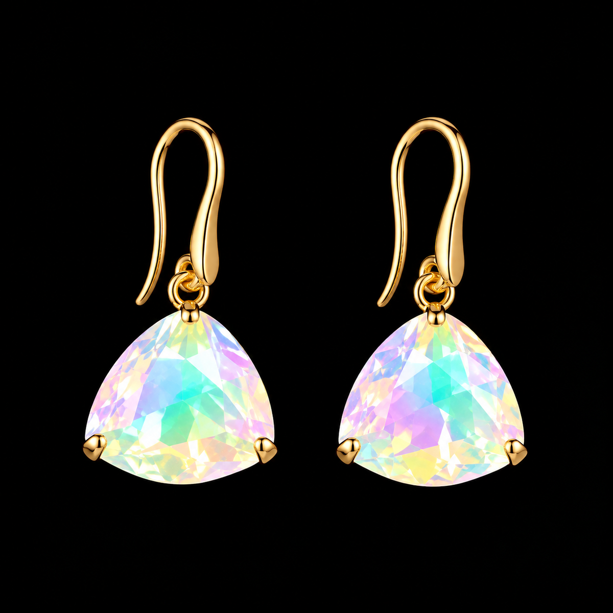 RH131 — Pastel Aurora Crystal Drop Earrings