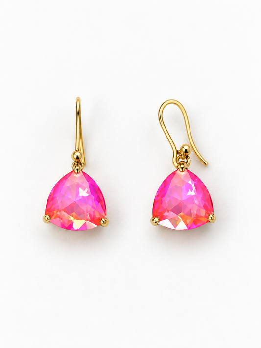 RH 132 – Pink Faceted Drop Earrings