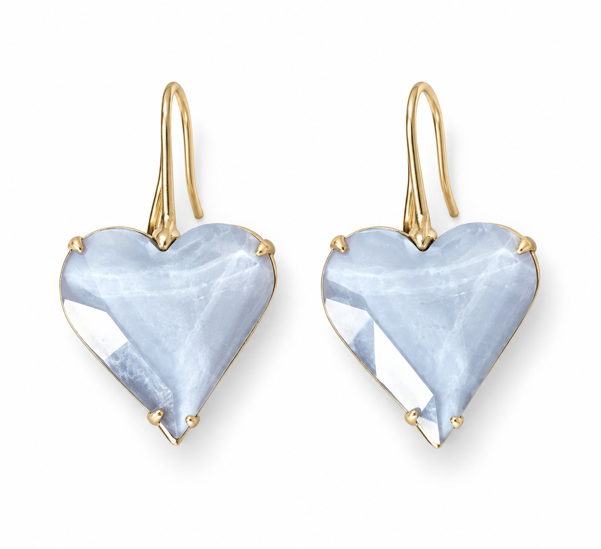 RH138- Powder Blue Heart Earrings