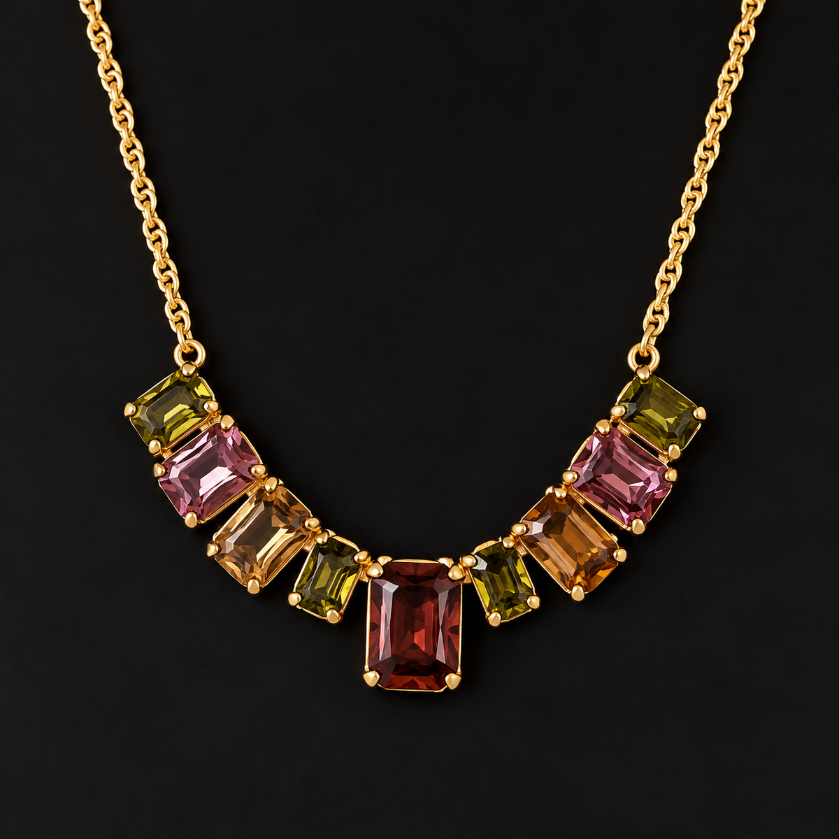 RH139 — Earthtone Crystal Necklace