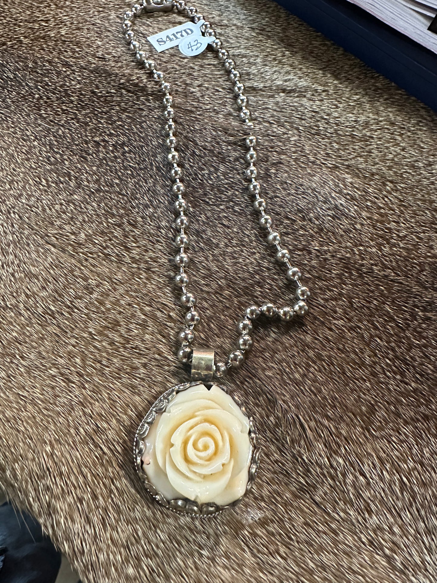 Carved Rose Pendant