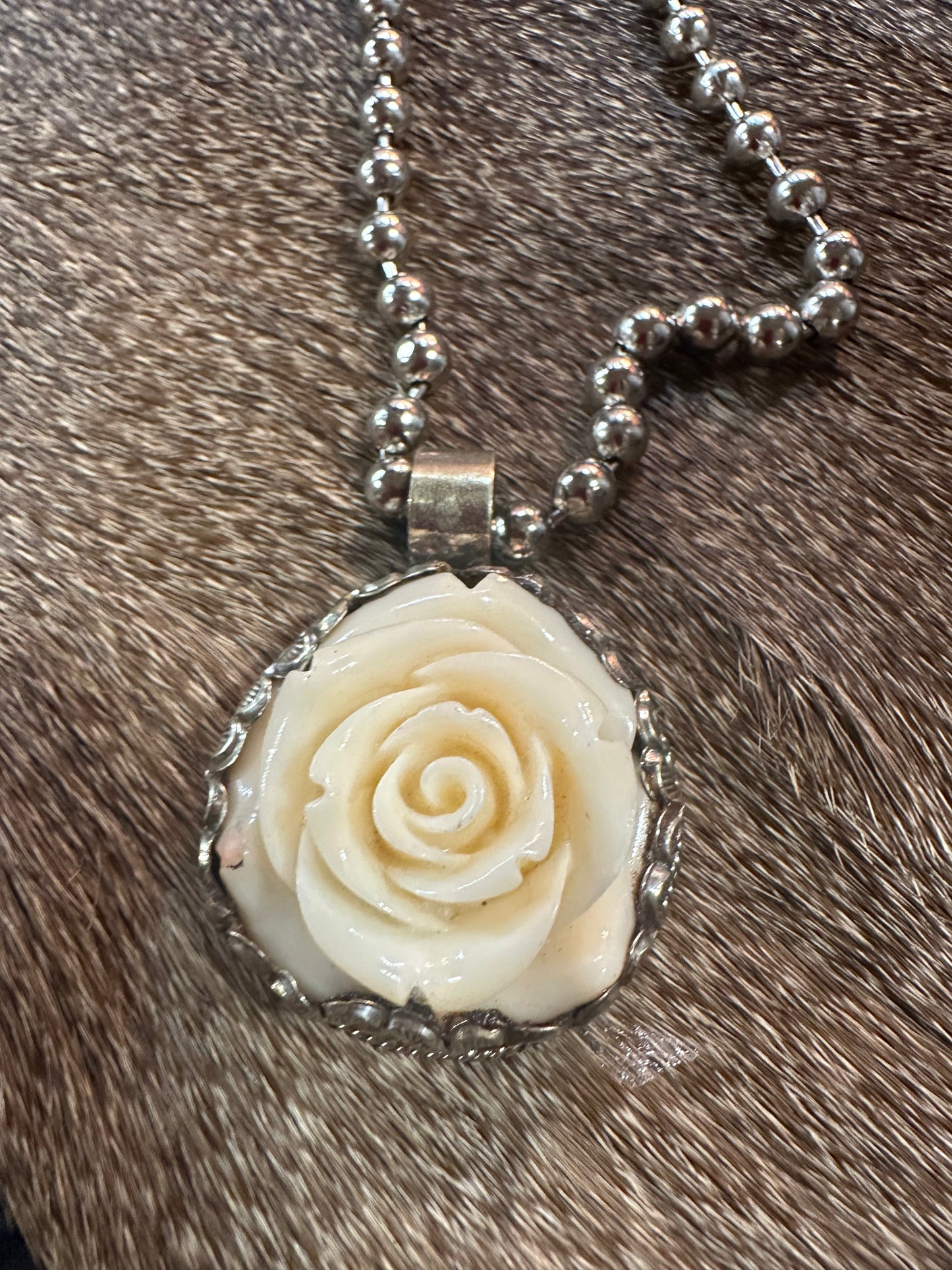 Carved Rose Pendant