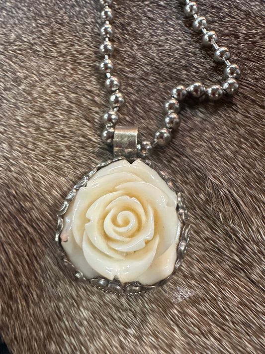 Carved Rose Pendant