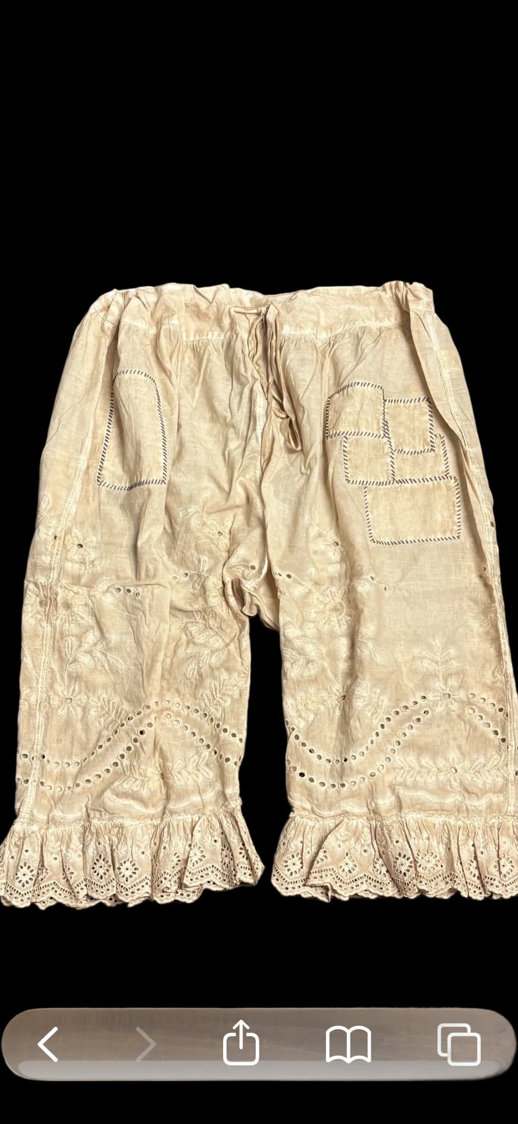 Soft Worn Eyelet Bloomers - Oatmeal